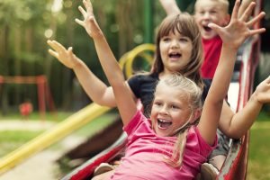 kids on slide