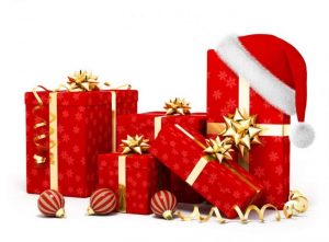 pile of Christmas presents