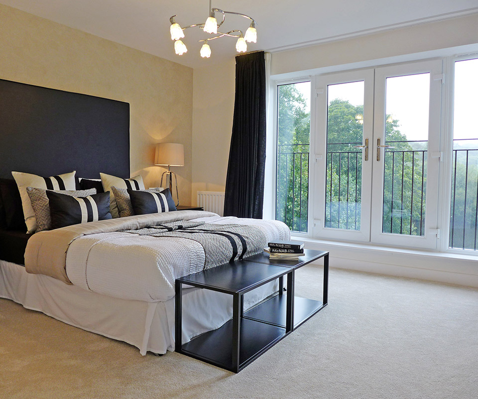 master bedroom with balcony