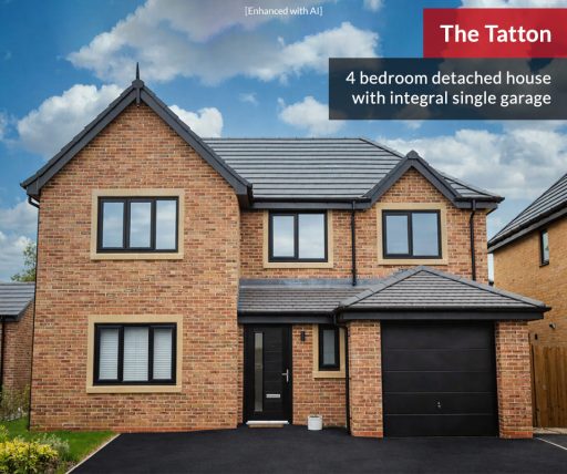4 bedroom detached house with integral single garage