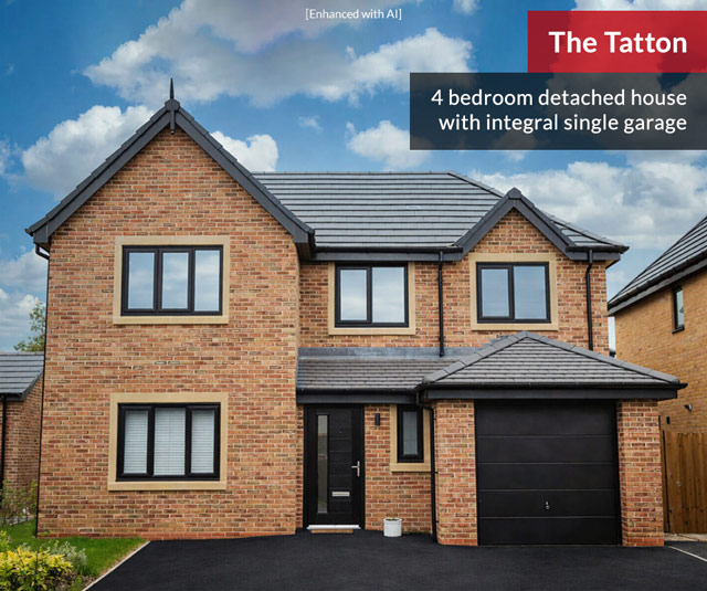 4 bedroom detached house with integral single garage