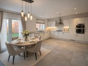 open plan kitchen with french doors