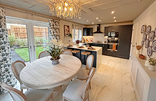 the mearley open plan kitchen/dining room