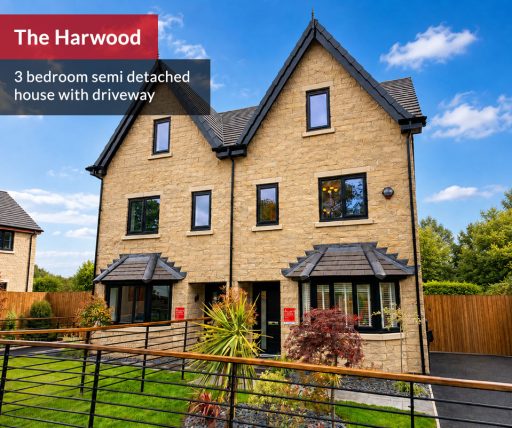 Harwood 3 bedroom semi detached house with driveway