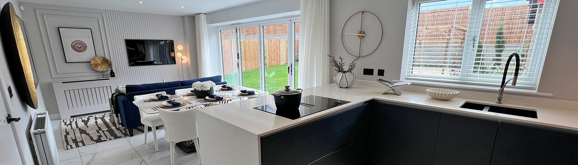 open plan kitchen diner