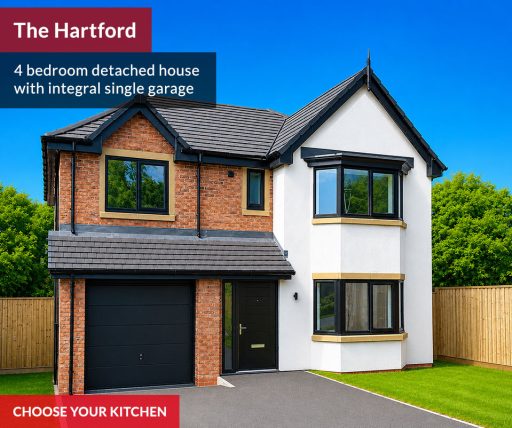 Hartford 4 bedroom detached house with integral single garage