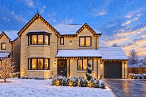 marsden in snow decorated for christmas
